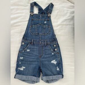 Gap girls distressed overalls excellent condition size 10-11
